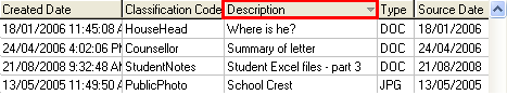 Grid sorting (desceding)