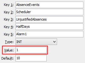 HalfDaysAlarm1 configuration setting