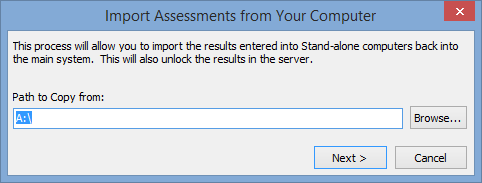 Import Assessments from Your Computer window