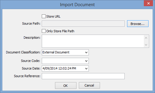 Import Document window