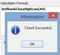 Information - check successful (ranked example)