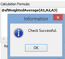 Information - check successful (weighted average example)