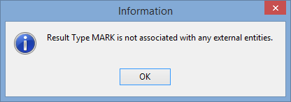 Information - Result Type Mark is not associated with any external entities