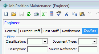 Job Position Maintenance - DocMan tab (cut down)