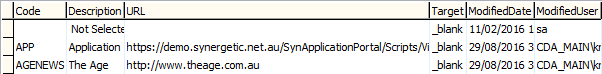 luOnlineApplicationPortalQuickLink lookup table