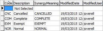 luStudentClassStatus lookup table