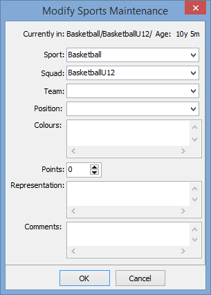 Modify co-curricular maintenance class window (Sports example)