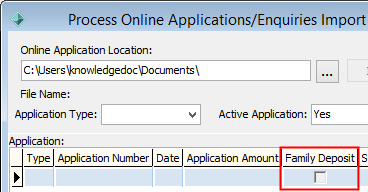 Processing online applications (family despoit field)