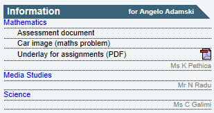Results tab - Information area (with example documents, community portal)