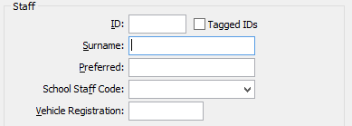 Set Staff Search Criteria - staff area