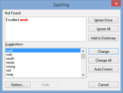 Spelling window