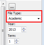 Staff Maintenance - Classes tab (cut down, file type highlighted)
