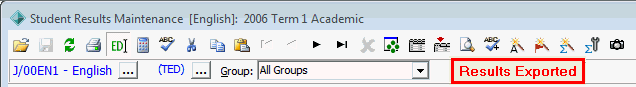 Student Results Maintenance (Results Exported)