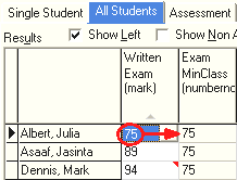 Student Results Maintenance - All Students tab (sfMinClass)