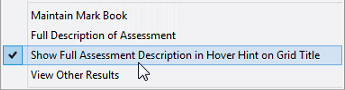 Student results maintenance - General tab (Show full assessment description in hover hint on grid title, cut down)