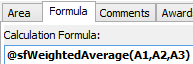 Subject Assessment Maintenance - Area tab - Formula sub-tab (Calculation Formula field)
