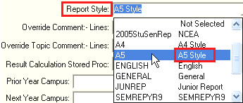 Subject Assessment Maintenance - Summary tab - Summary sub-tab (Report Style, Description)