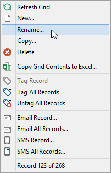 Subject Assessment Selector (Subject assessment, Right click, Rename)