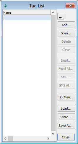 Tag List window