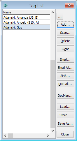 Tag List (loaded from Excel)