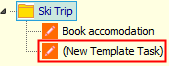 Task underneath a parent task (template)