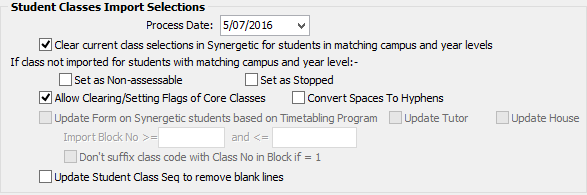 Timetable Import/Export Definition - Winschool (Student Classes Import Selections area)