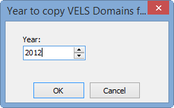 Year to copy VELS Domains from window