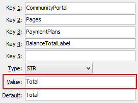 BalanceTotalLabel configuratiojn setting