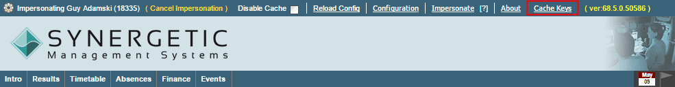 Community Portal (Introduction, initial, Cache Keys displayed)