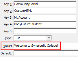 Configuration File Maintenance - BodyFutureStudent configuration setting
