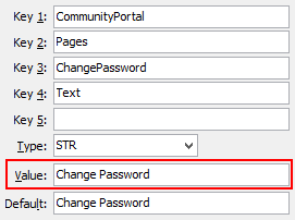 Configuration File Maintenance - ChangePassword - Text