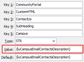 Configuration File Maintenance - ContactUsSubHeadingCampus setting (value cutdown, portal)