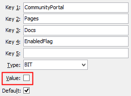 Configuration File Maintenance - DocsEnabledFlag setting (value cutdown, portal)