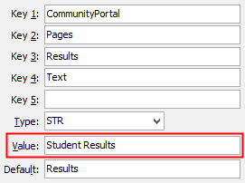 Configuration File Maintenance - ResultsText setting (value cutdown, portal)