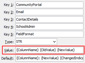 Configuration File Maintenance - SchoolAdminFieldFormat setting (value cutdown, portal)