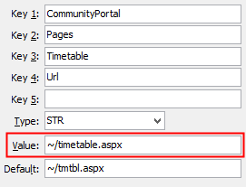 Configuration File Maintenance - TimetableURL setting (value cutdown, portal)