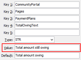 PaymentPlans - TotalOwingText configuration setting