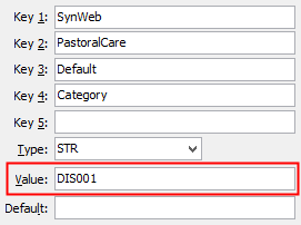 Configuration File Maintenance - PastoralCare - Default - Category