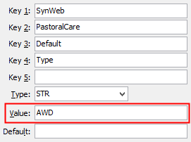 Configuration File Maintenance - PastoralCare - Default - Type