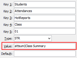 Configuration File Maintenance - Students Attendance Hot Reports Class