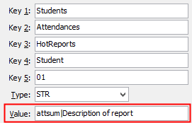 Configuration File Maintenance - Students Attendance Hot Reports Student