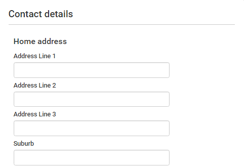 Contact details section (overall example)