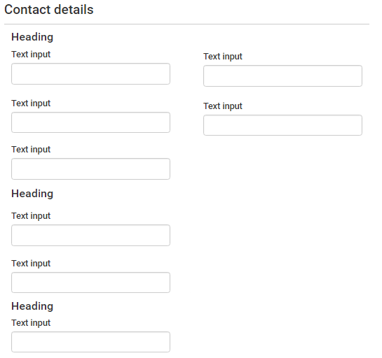 Contact Details section (Text input fields added)