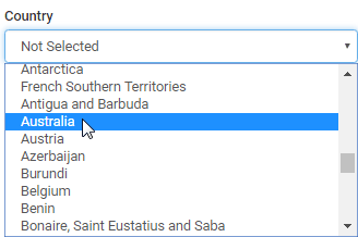 Country field (post data bind)