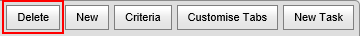 Delete button (highlighted, Synweb toolbar)