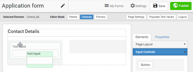 Drag and drop example (Text input field)