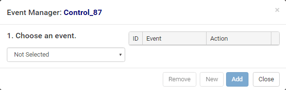 Event Manager window (initial)