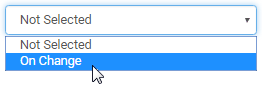 Event Manager window (On change event selected)