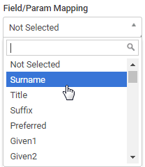 FieldParam Mapping drop-down list
