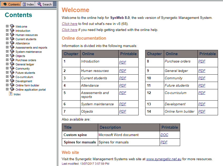 FireFox (SynWeb User Guide, Welcome, synweb)